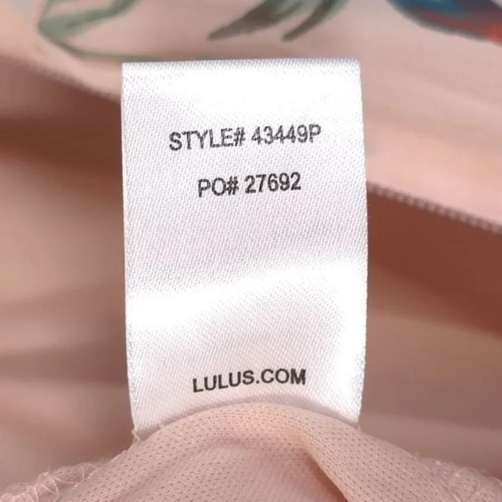 Lulus Garden Meandering Blush Pink Floral Print‎ Lined Maxi Dress MEDIUM Evening